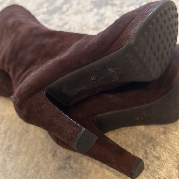 Car Shoe knee high boots in brown suede, inner zip closure, size 38EU, 7.5 US - Picture 4 of 5